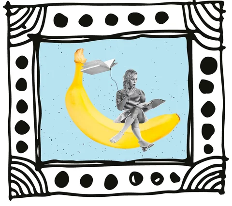 Fotomontage Fräulein auf Banane